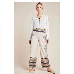 FARM Rio Anthropologie Mandala Design Wide Leg Pants XS